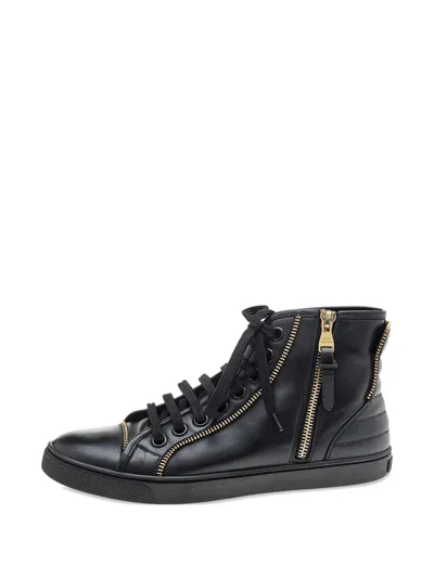 Pre-owned Louis Vuitton Zip-up Sneakers In Black