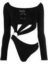 Louisa Ballou Strapless Asymmetrical Swimsuit In Black