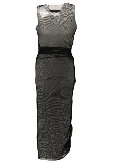 Louisa Ballou Black Semi-sheer Mesh Dress
