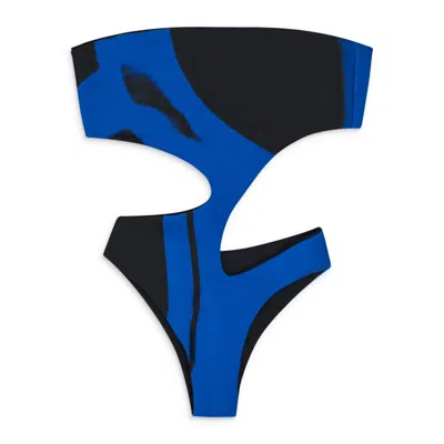 Louisa Ballou Blue/black One-piece Swimsuit