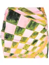 Louisa Ballou Coastline Abstract-print Miniskirt In Pink
