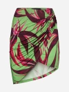 Louisa Ballou Coastline Print Viscose Miniskirt In Green,red