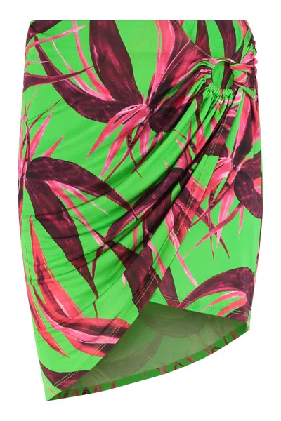 Louisa Ballou Coastline Printed Mini Skirt In Black