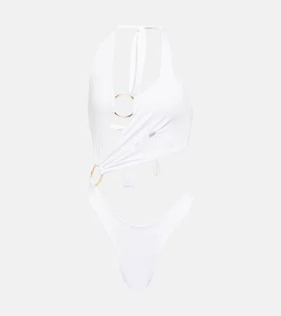 Louisa Ballou Cutout Swimsuit In White