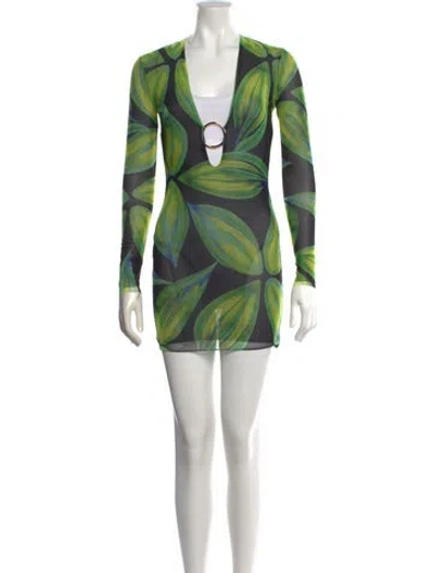 Pre-owned Louisa Ballou Floral Print Mini Dress In Multi