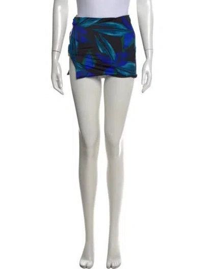 Pre-owned Louisa Ballou Floral Print Mini Skirt In Green