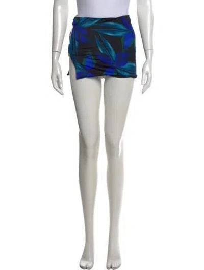 Pre-owned Louisa Ballou Floral Print Mini Skirt In Green