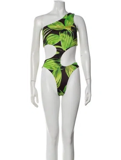 Pre-owned Louisa Ballou Floral Print One-piece W/ Tags In Multi