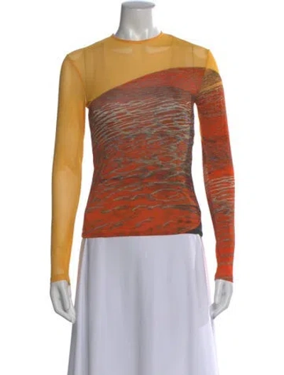 Pre-owned Louisa Ballou Graphic Print Crew Neck Top In Multi