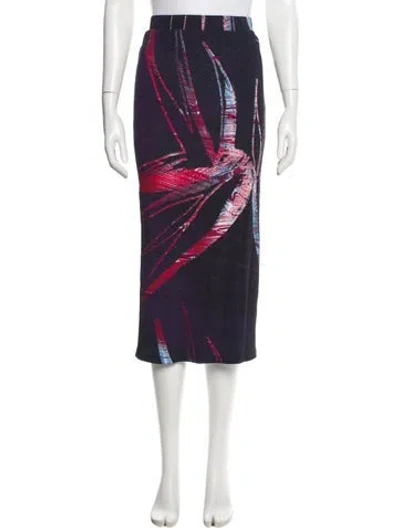 Pre-owned Louisa Ballou Graphic Print Midi Length Skirt W/ Tags In Purple