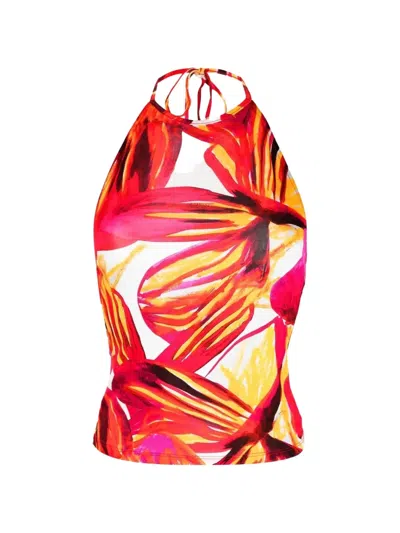 Louisa Ballou Halterneck Top In Multi