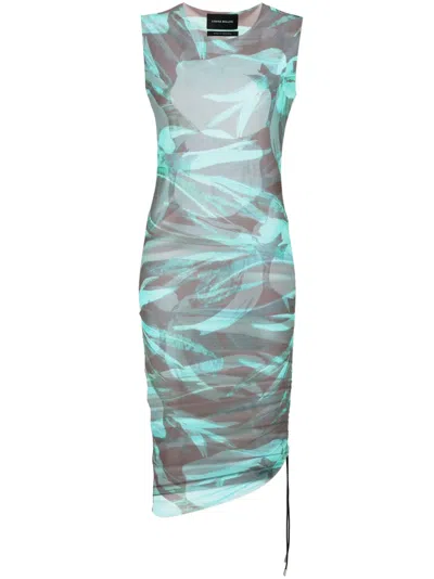 Louisa Ballou Heatwave Floral-print Dress In Brown