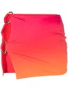 LOUISA BALLOU LOUISA BALLOU HOT PINK STRETCH DOUBLE RING MINI SKIRT