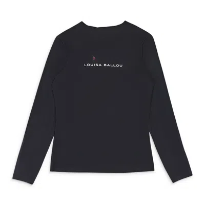 Louisa Ballou Logo Surf Black Rash Guard In Blue
