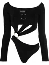 Louisa Ballou Strapless Asymmetrical Swimsuit In Black