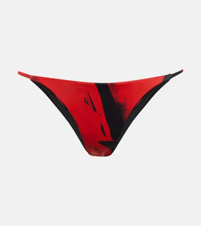Louisa Ballou Mini Ring Bikini Bottoms In Red Queen