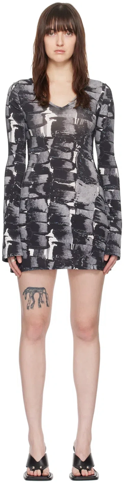 Louisa Ballou Multicolor Printed Minidress In 0091 Painted Check