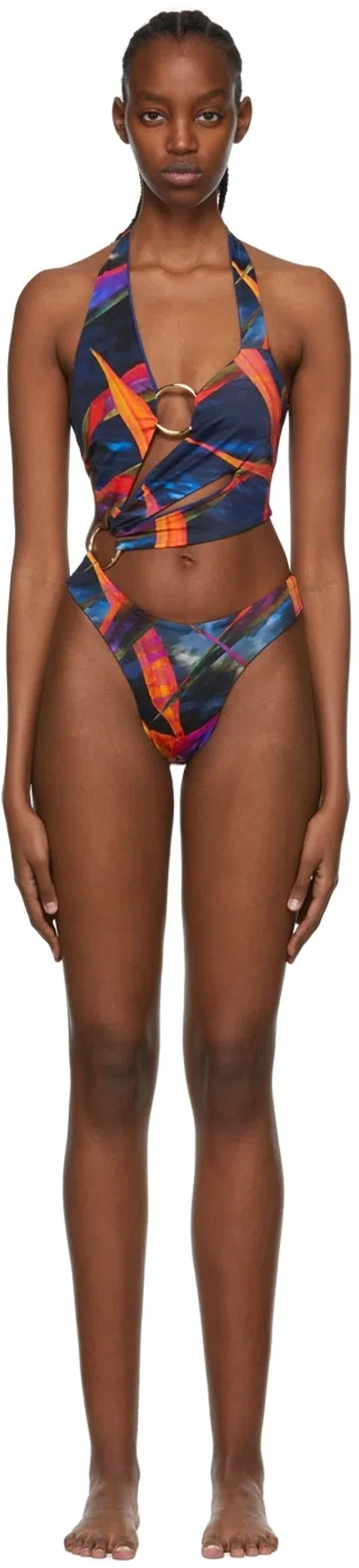 Louisa Ballou Multicolor Recycled Nylon One-piece Swimsuit In Strelitzia