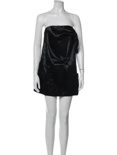 Pre-owned Louisa Ballou Nylon Mini Dress W/ Tags In Black