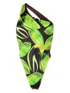 Louisa Ballou Plunge Print Swimsuit