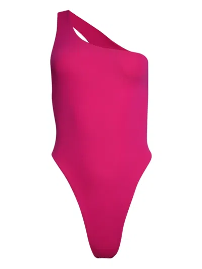 Louisa Ballou One-shoulder Swimsuit In Pink