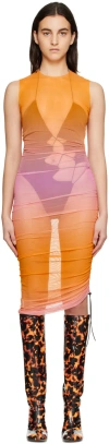 Louisa Ballou Orange Heatwave Midi Dress In Fianchetto
