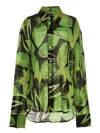 Louisa Ballou Oversized Creponne Printed Silk Shirt In Multicolor