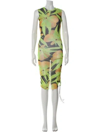 Pre-owned Louisa Ballou Printed Cover-up In Green