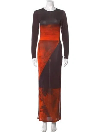 Pre-owned Louisa Ballou Printed Long Dress W/ Tags In Multi