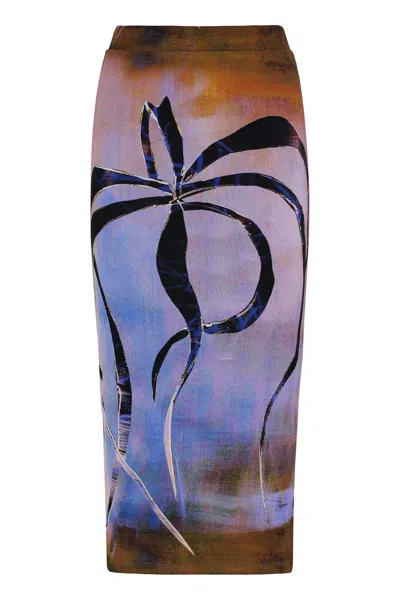 LOUISA BALLOU LOUISA BALLOU PRINTED MIDI SKIRT