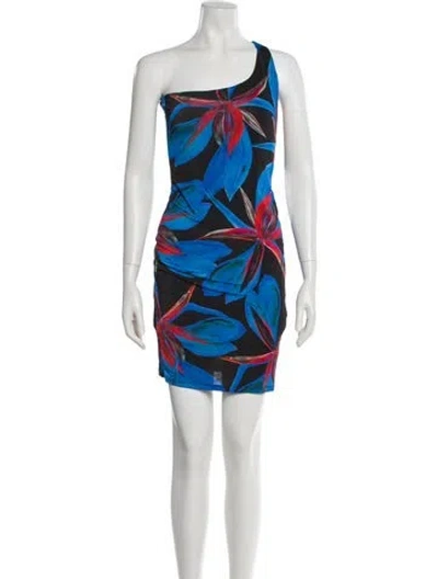 Pre-owned Louisa Ballou Printed Mini Dress In Black