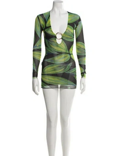 Pre-owned Louisa Ballou Printed Mini Dress In Multi