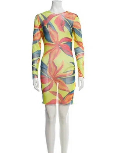 Pre-owned Louisa Ballou Printed Mini Dress In Multi