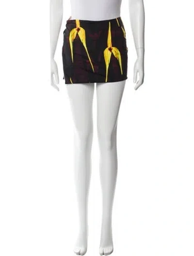 Pre-owned Louisa Ballou Printed Mini Skirt In Blue