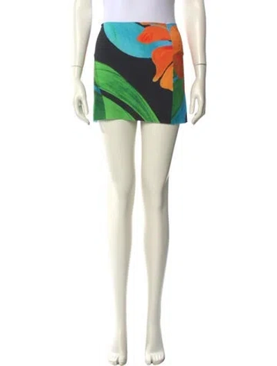 Pre-owned Louisa Ballou Printed Mini Skirt In Neutral