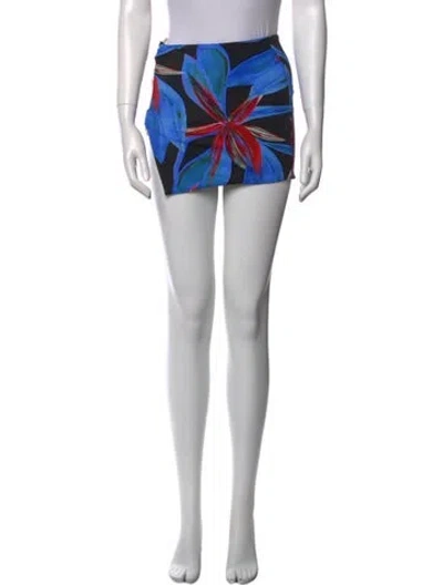 Pre-owned Louisa Ballou Printed Mini Skirt W/ Tags In Black
