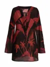 Louisa Ballou Printed Short Kaftano In Multicolor