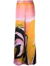 Louisa Ballou Caissa-print Silk-charmeuse Wide-leg Trousers