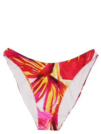 Louisa Ballou Floral Print Bikini Bottom With Low-rise Fit In Multi
