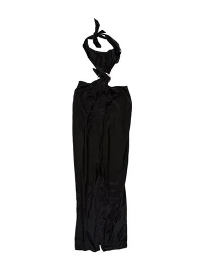 Pre-owned Louisa Ballou Silk Long Dress In Black