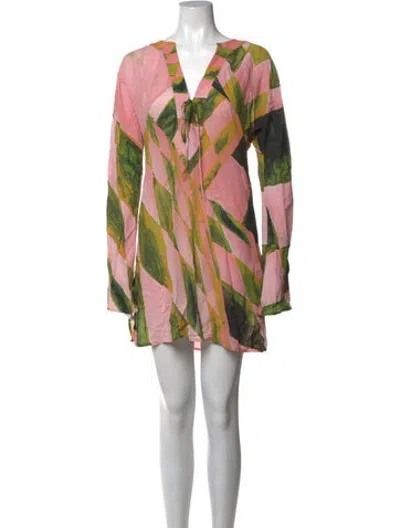 Pre-owned Louisa Ballou Silk Mini Dress In Pink