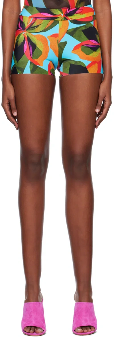 Louisa Ballou Ssense Exclusive Blue Cover-up Shorts In Blue Exclusive Print