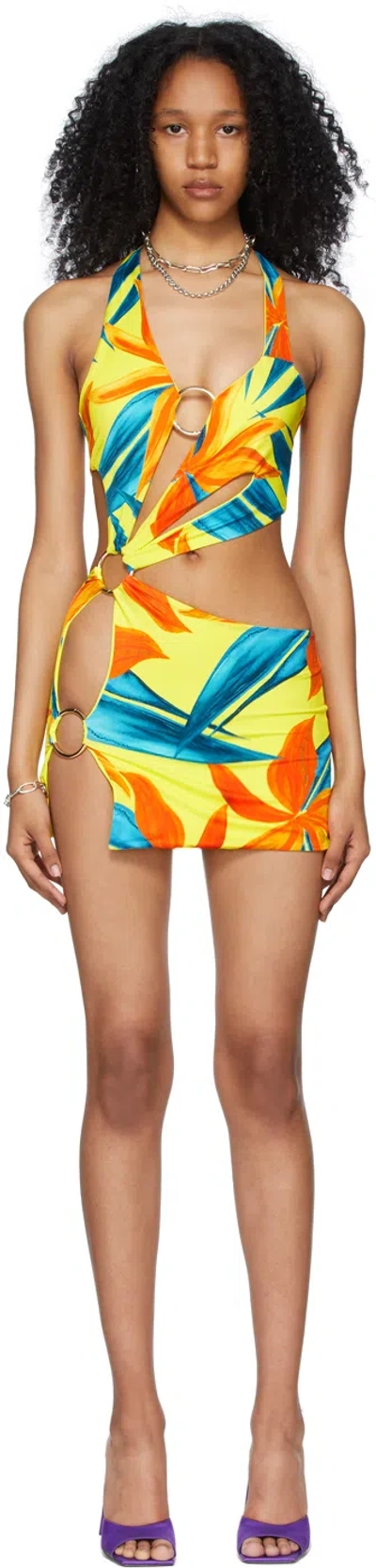 Louisa Ballou Ssense Exclusive Yellow & Blue Sex Wax Dress In Yellow Fire