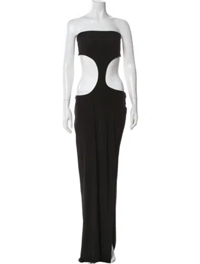 Pre-owned Louisa Ballou Strapless Long Dress W/ Tags In Black