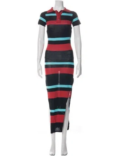 Pre-owned Louisa Ballou Striped Long Dress In Multi