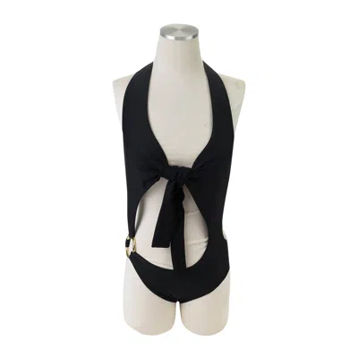 Louisa Ballou Vortex Black One-piece Swimsuit In Multi