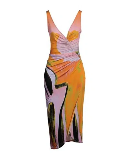 Louisa Ballou Woman Midi Dress Lilac Size L Viscose, Elastane In Purple