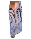 Louisa Ballou Patterned Enigma Midi Skirt In Purple