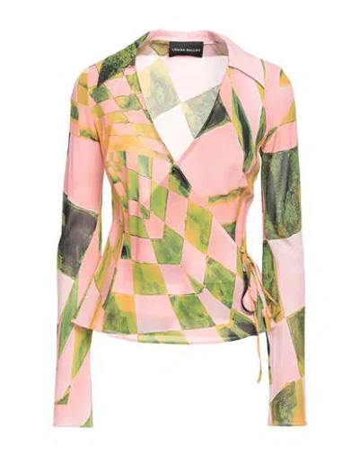 Louisa Ballou Woman Shirt Pink Size M Silk, Elastane
