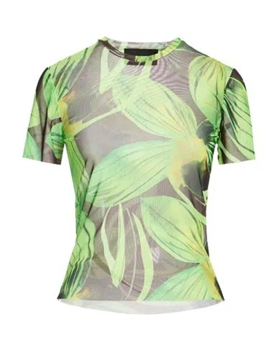 Louisa Ballou Woman T-shirt Lime Green Size M Polyester, Elastane
